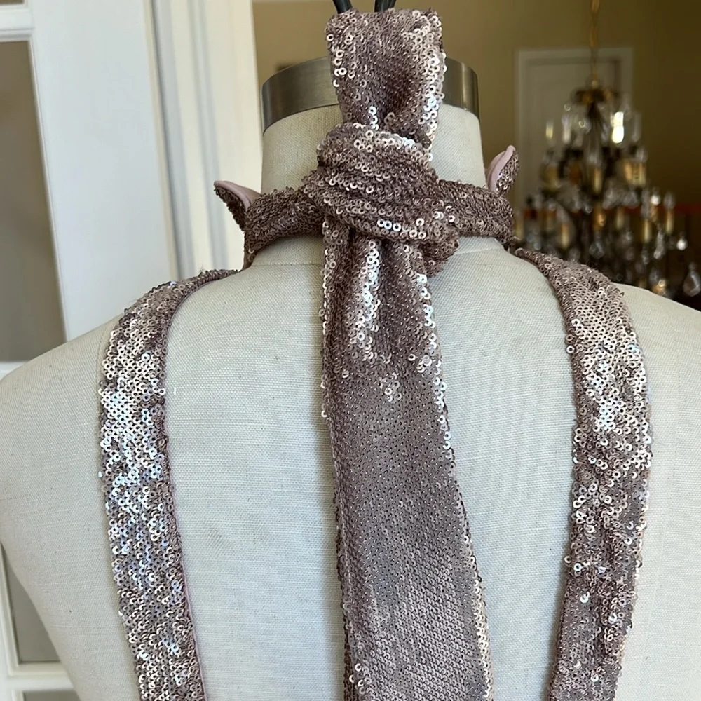 Gorgeous rose silver sequin dress size L, by C/MEO Collective - Picture 5 of 11